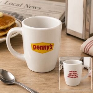 Denny's Oneida Coffee Mug Rome Wasn't Built In A Day White Ceramic Diner Cup